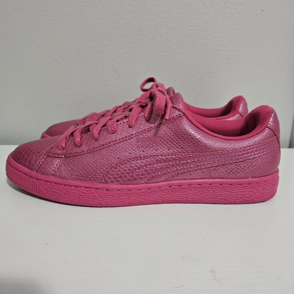 Puma Classic Pink Snake Skin Shoes Size 10 - Picture 5 of 10